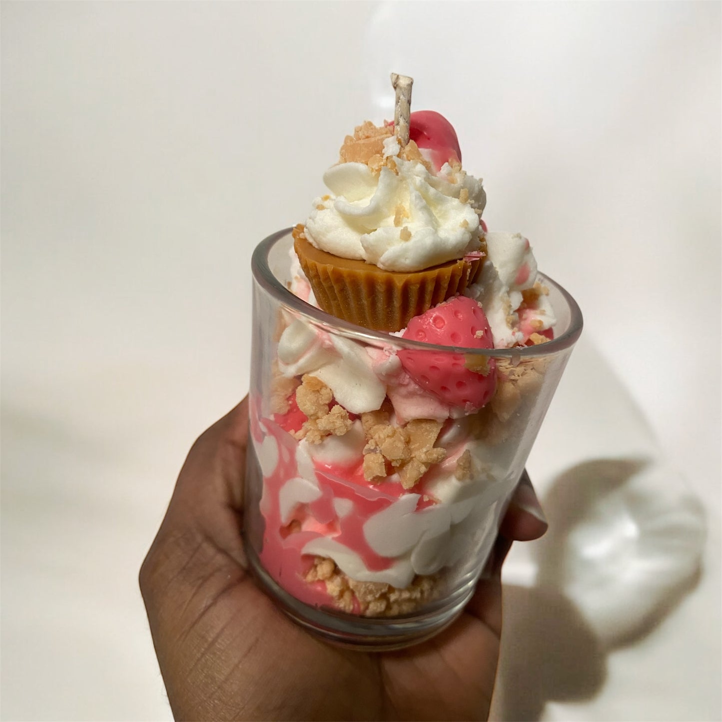 Strawberries Cupcake Candle