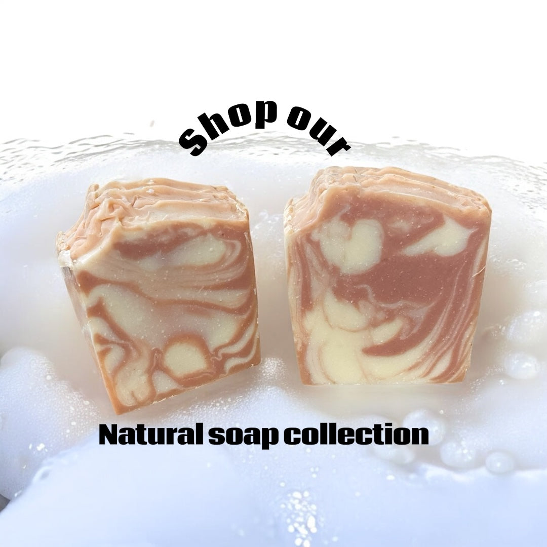 2 soaps around suds for a natural soap collection 